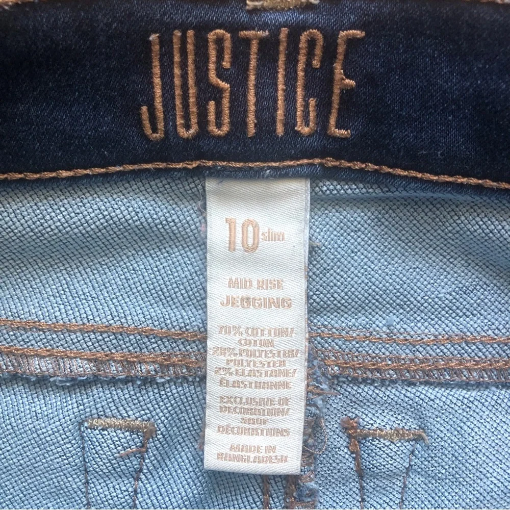 Justice Store 10 Slim Mid-Rise Denim Jegging Jeans Distressed